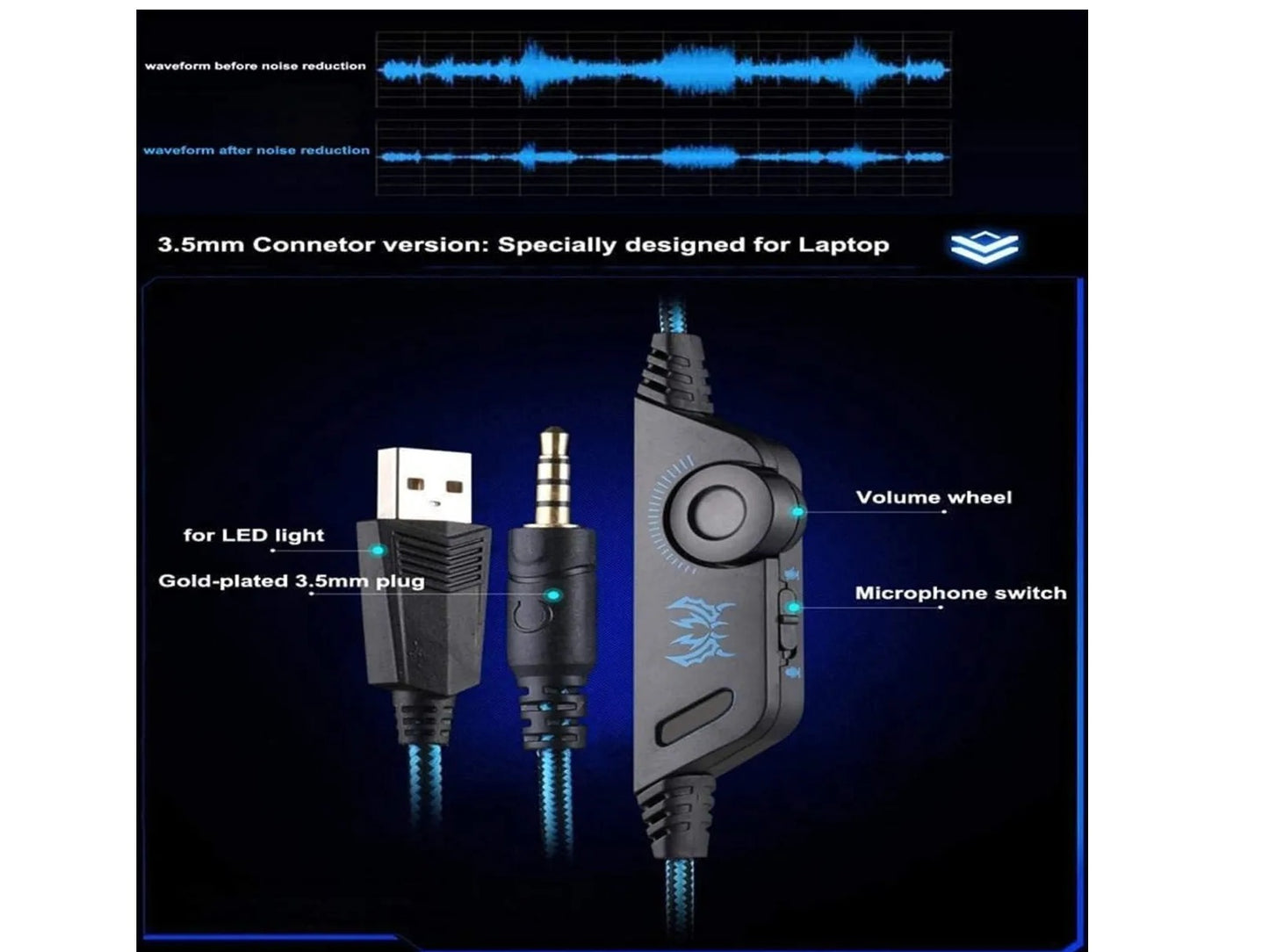 Audifonos Auriculares Diadema Gamer Kotion Each G9000 | Rojo