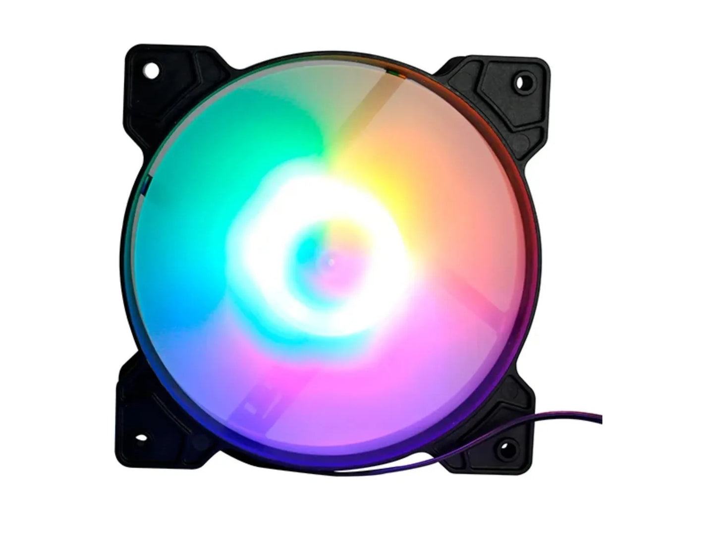 Ventilador Rgb Estat 12cm Poligonal Para Chasis | Silencioso Led Rgb Estatico