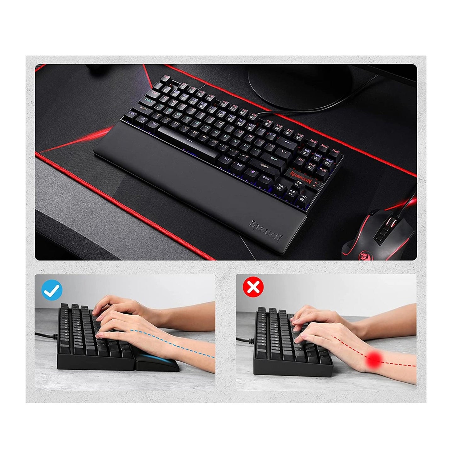 Reposamuñecas Redragon Meteor L P037 Gamer 435 X 73 X 2mm