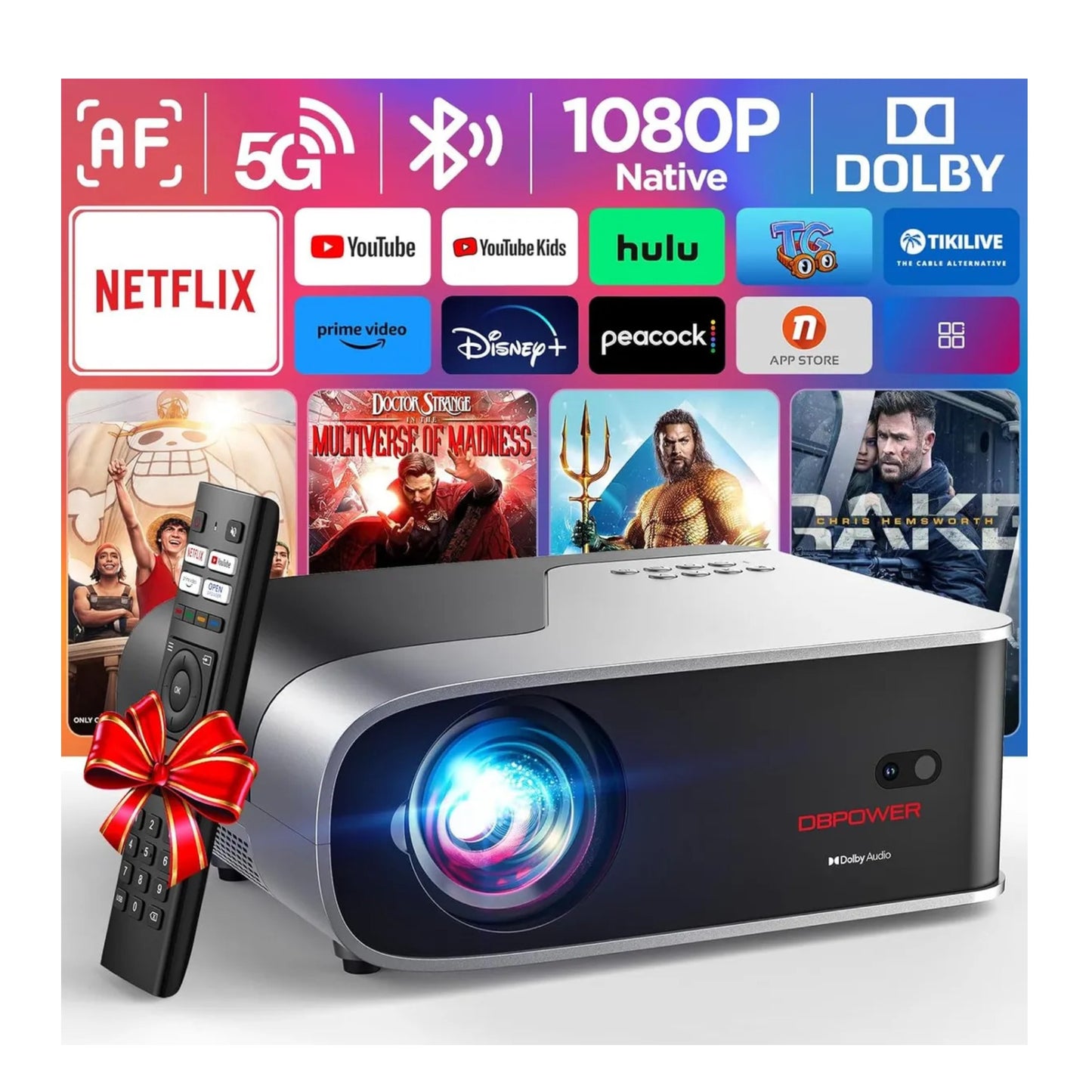 Proyector Video Beam 1080p Autoenfoque Lic Netflix | Dbpower