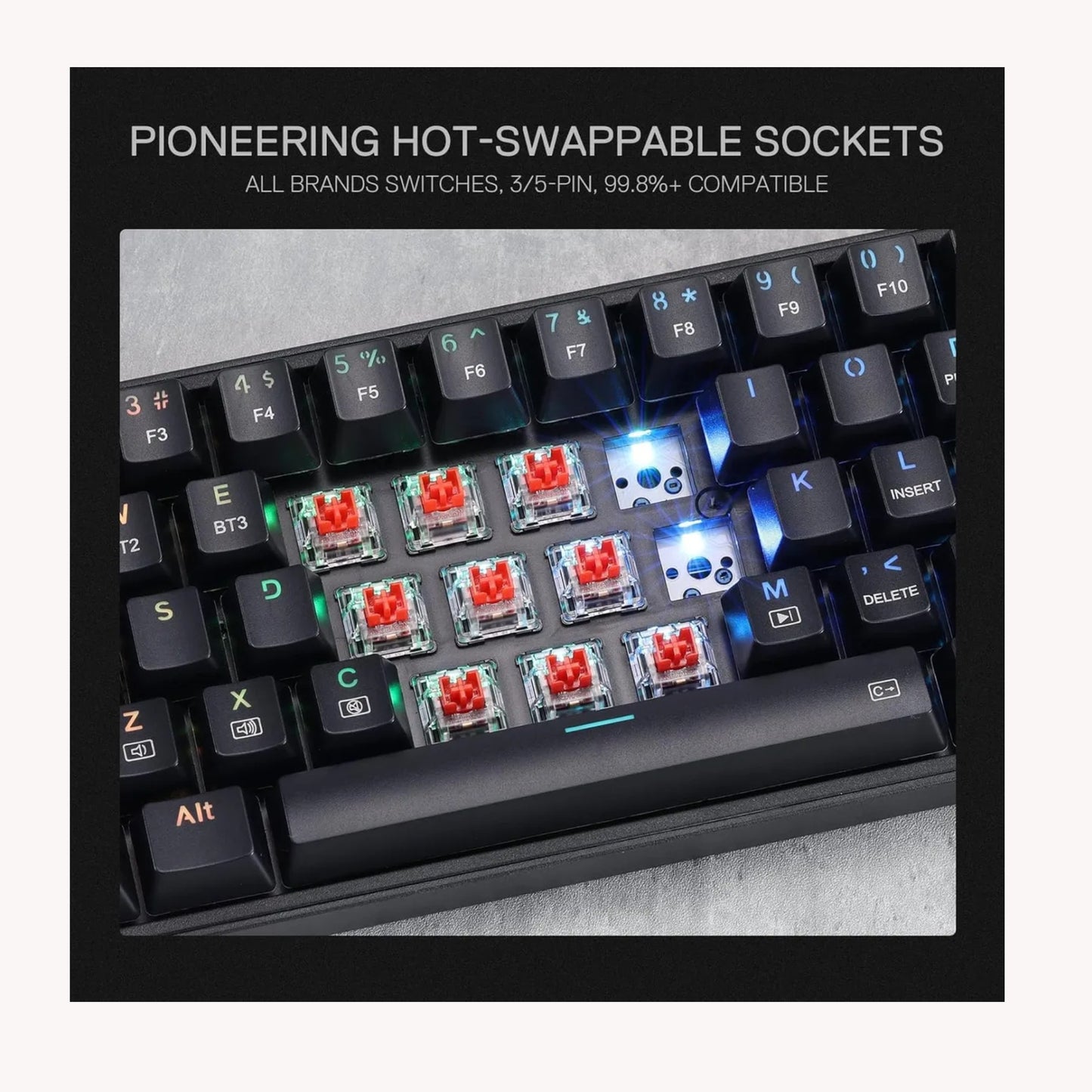 Combo Teclado Y Mouse Inalambrico Rgb Mecanico Redragon S136