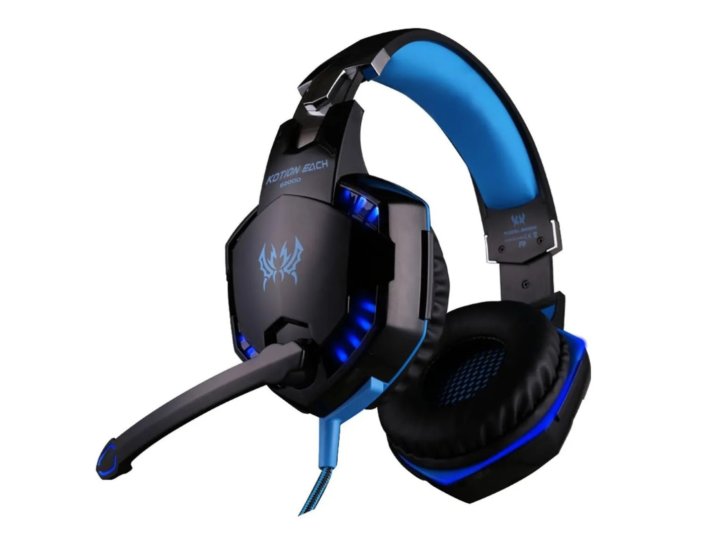 Audifonos Diadema Gamer Iluminacion Kotion Each G2000 | Azul
