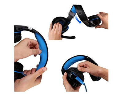 Audifonos Diadema Gamer Iluminacion Kotion Each G2000 | Azul