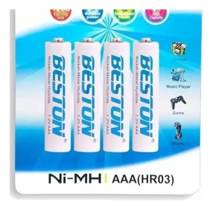 Bateria Pila Recargable Aa X4 Beston 2100mah 1.2v Certificado