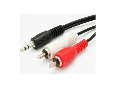 Cable Auxiliar De Audio Macho 2 X 1 De 1,5 Metros | Negro