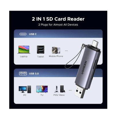 Lector De Tarjetas Sd Micro Sd Usb Tipo C Ugreen 3.0 5gbps