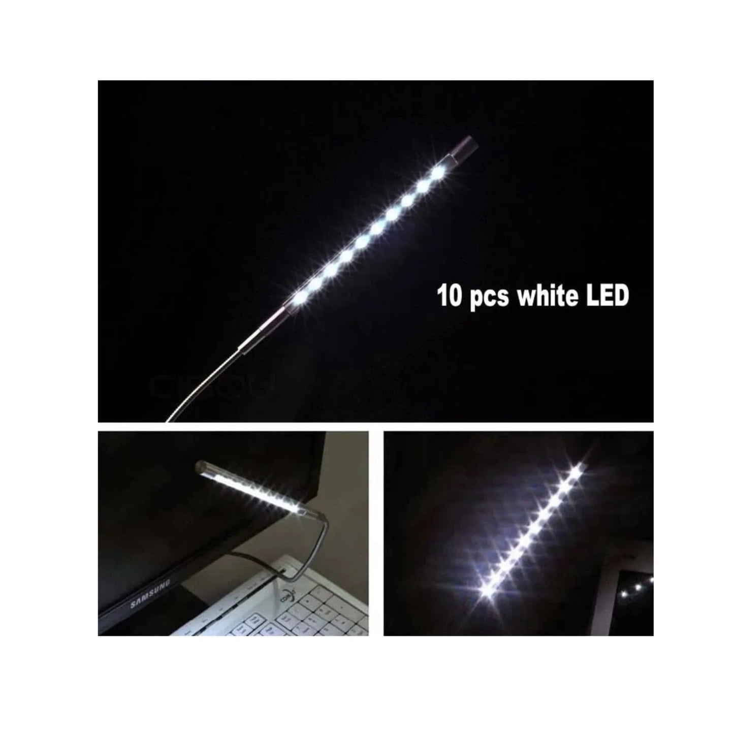 Lampara Led Tira 10 Leds Usb Para Lectura Noche Portatil Pc