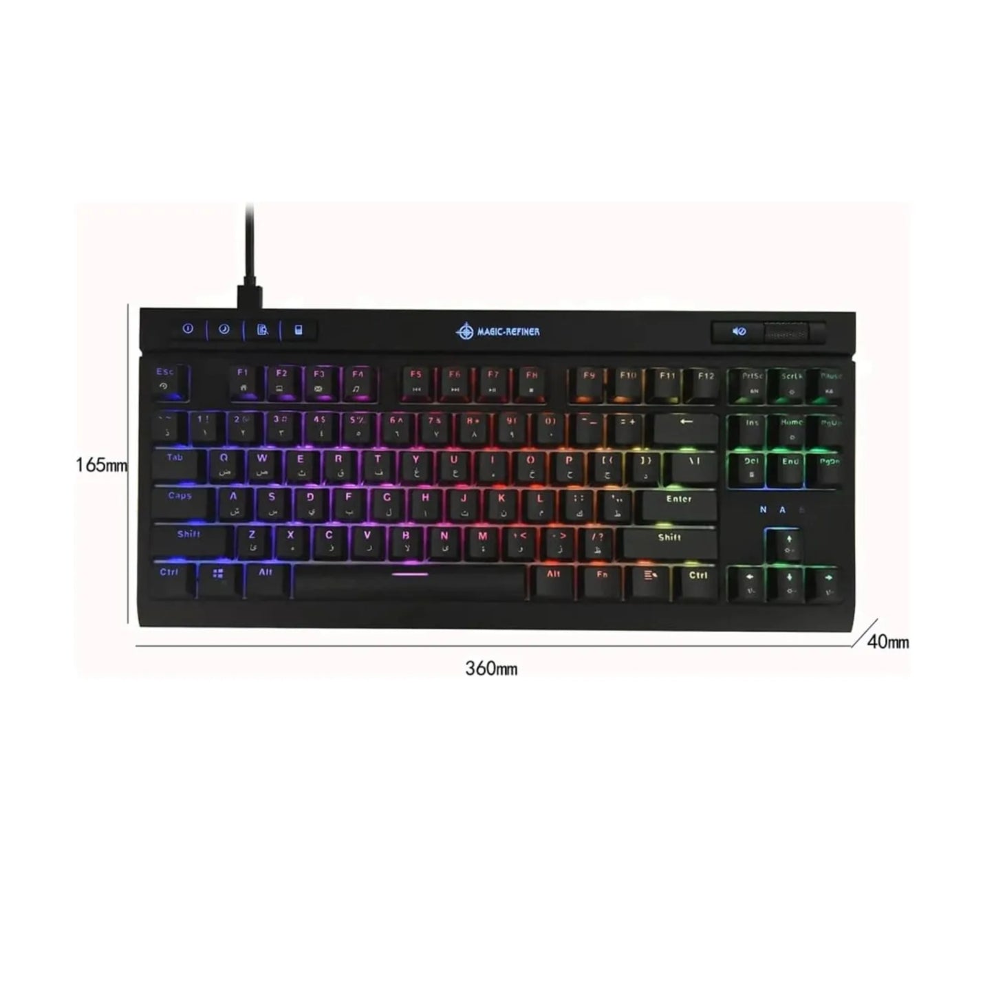 Teclado Mecanico Gamer Rgb Mk17 Switch Azul Doble Inyeccion
