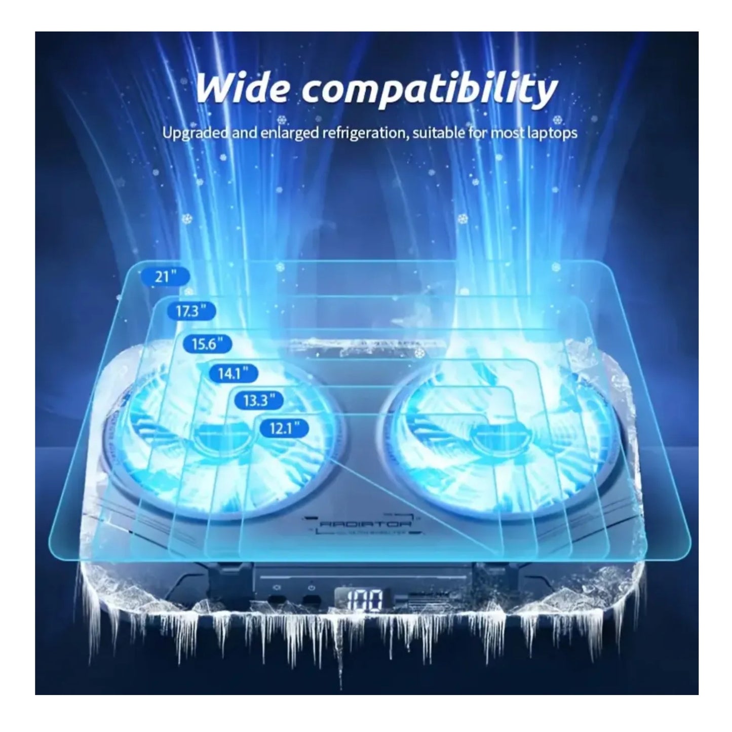 Base Soporte Refrigerante Portatil Rgb Jyr022 Placa De Cobre