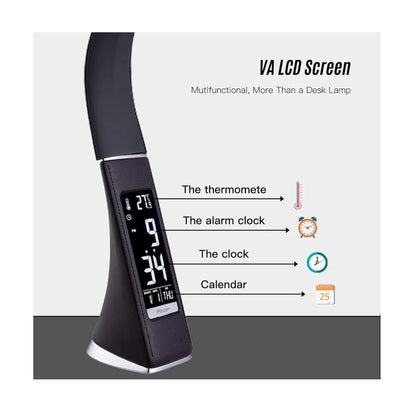 Lámpara Led De Escritorio Digital Reloj Alarma Termometro
