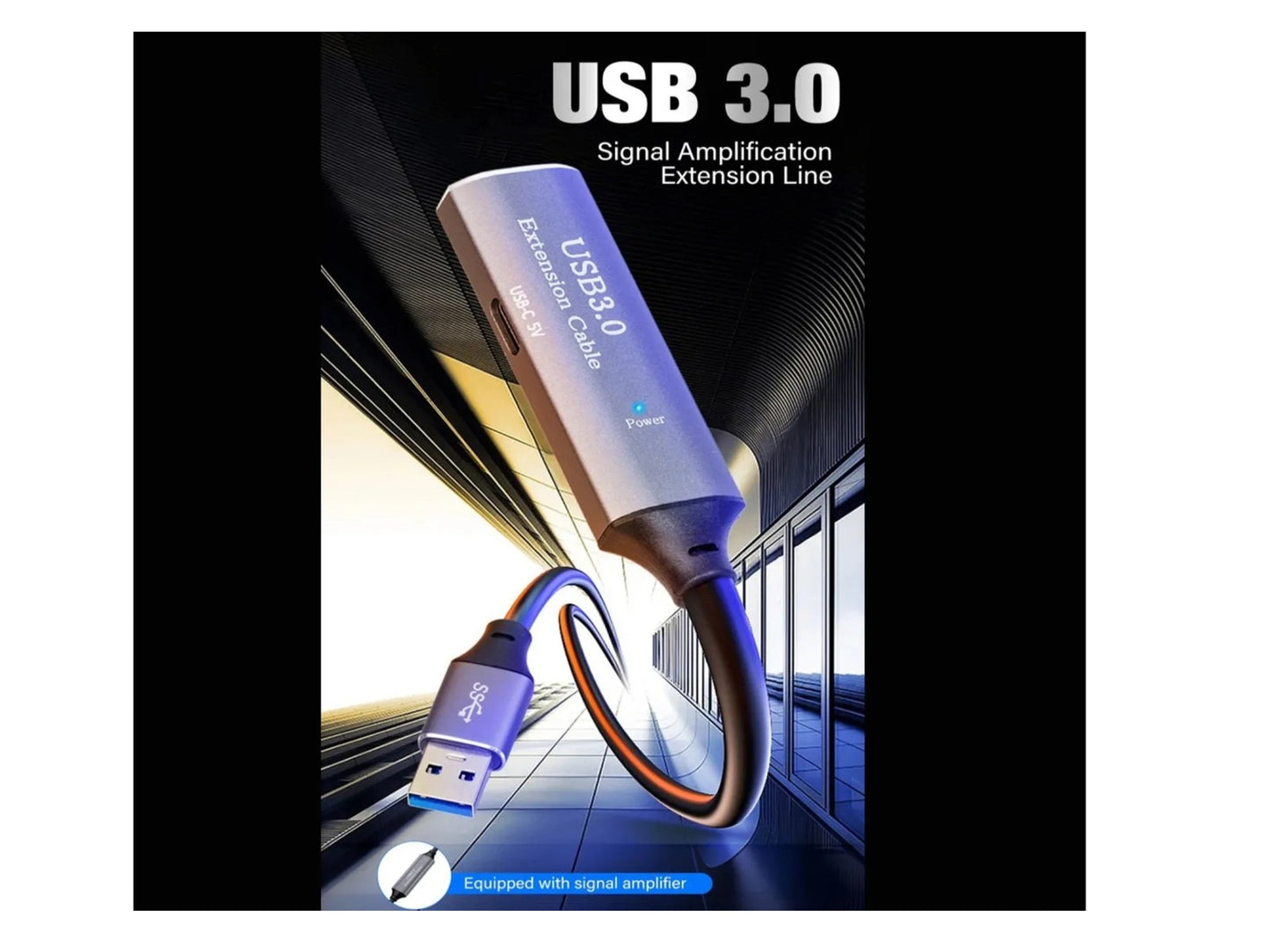 Cable Extension Usb 3.0 Activa Alimentacion Usb-c 5gbps 10mt