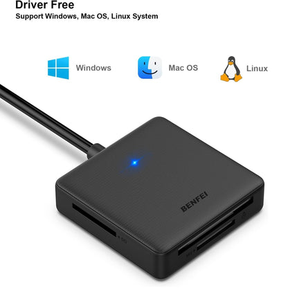 Lector De Tarjetas Universal De Alta Velocidad Benfei 4 En 1