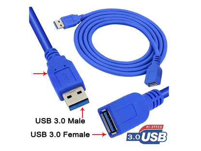 Cable Extensor Usb 3.0 Macho De 1,5 Metros, Color Azul