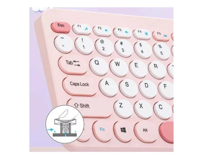 Kit Teclado Y Mouse Inalámbrico 2.4 Mikuso 78 Teclas Redonda