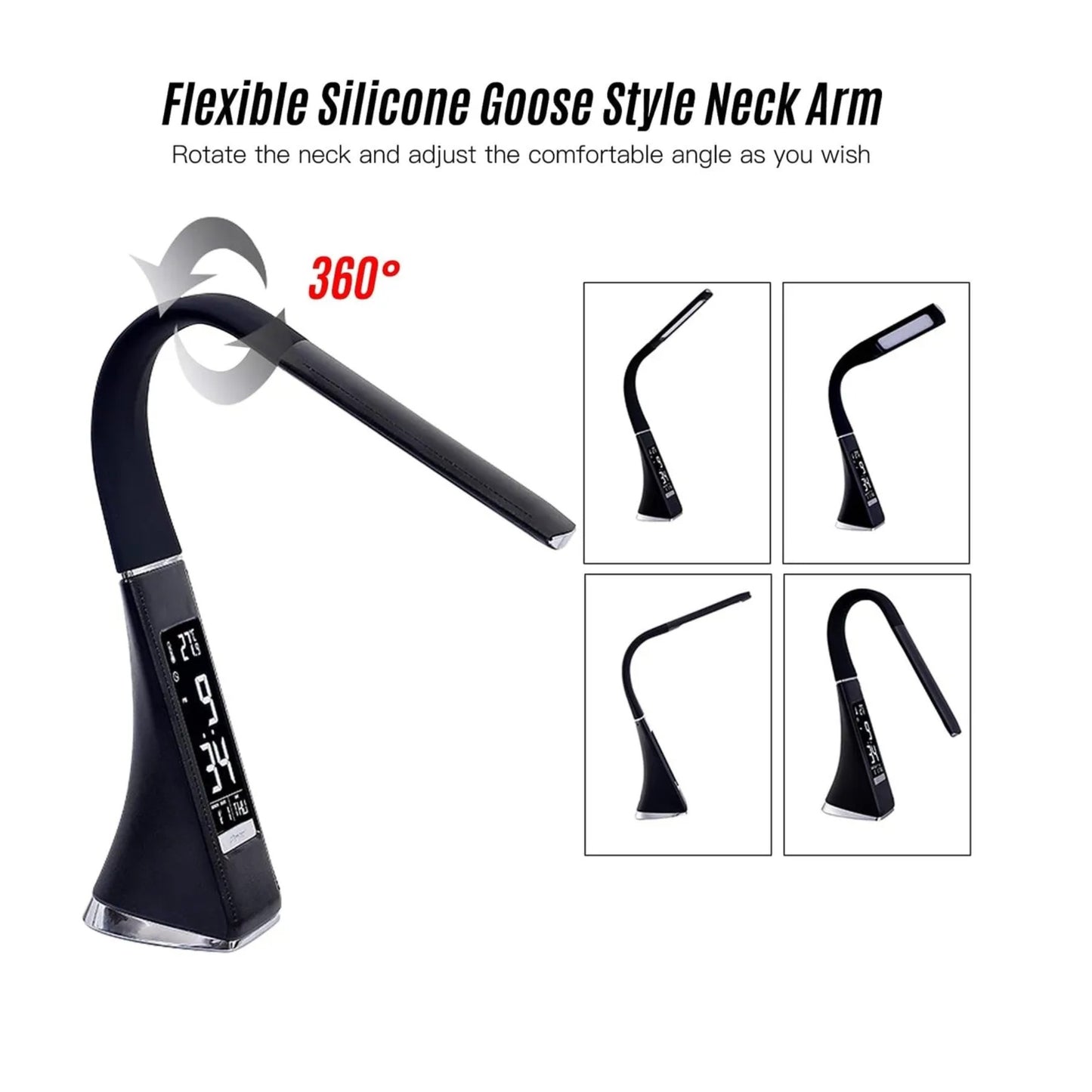 Lámpara Led De Escritorio Digital Reloj Alarma Termometro