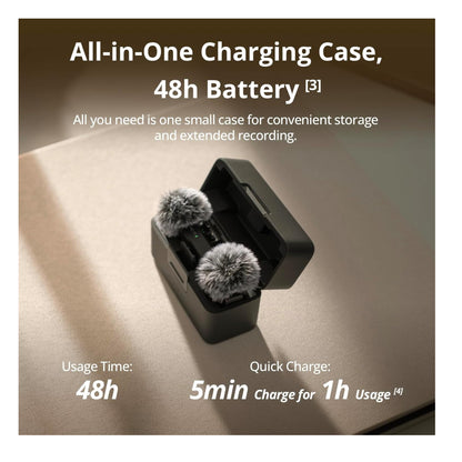 Microfono Inalambrico Dji Mic Mini 2tx 1rx Profesional Negro