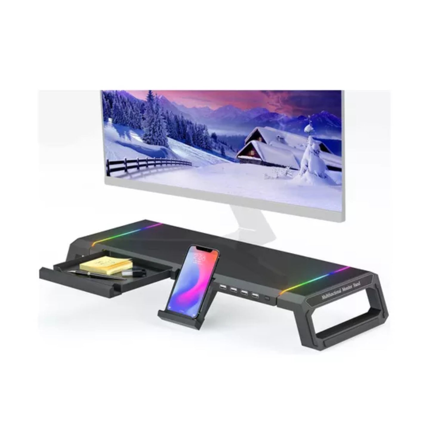 Base Soporte Para Monitor Gamer Hub Usb Multipuerto Jyr 016