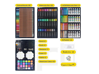Kit Set De Dibujo Arte Para Niños 145 Pieza Acuarela Pintura