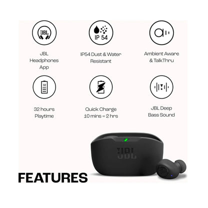 Audifonos Inalambricos Jbl Wave Buds Bajo Profundo | 32 Hrs
