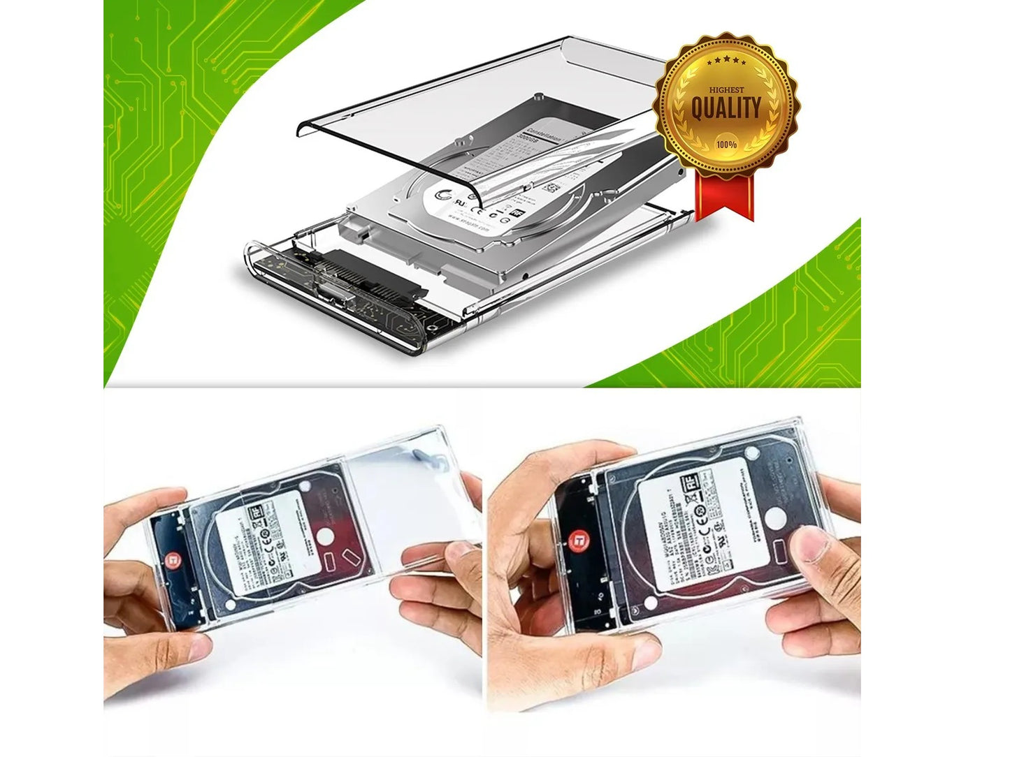 Case Slim Hd Ssd Adaptador Usb 3.0 Sata 3 Ext. Ps4 Hd30 Transparente