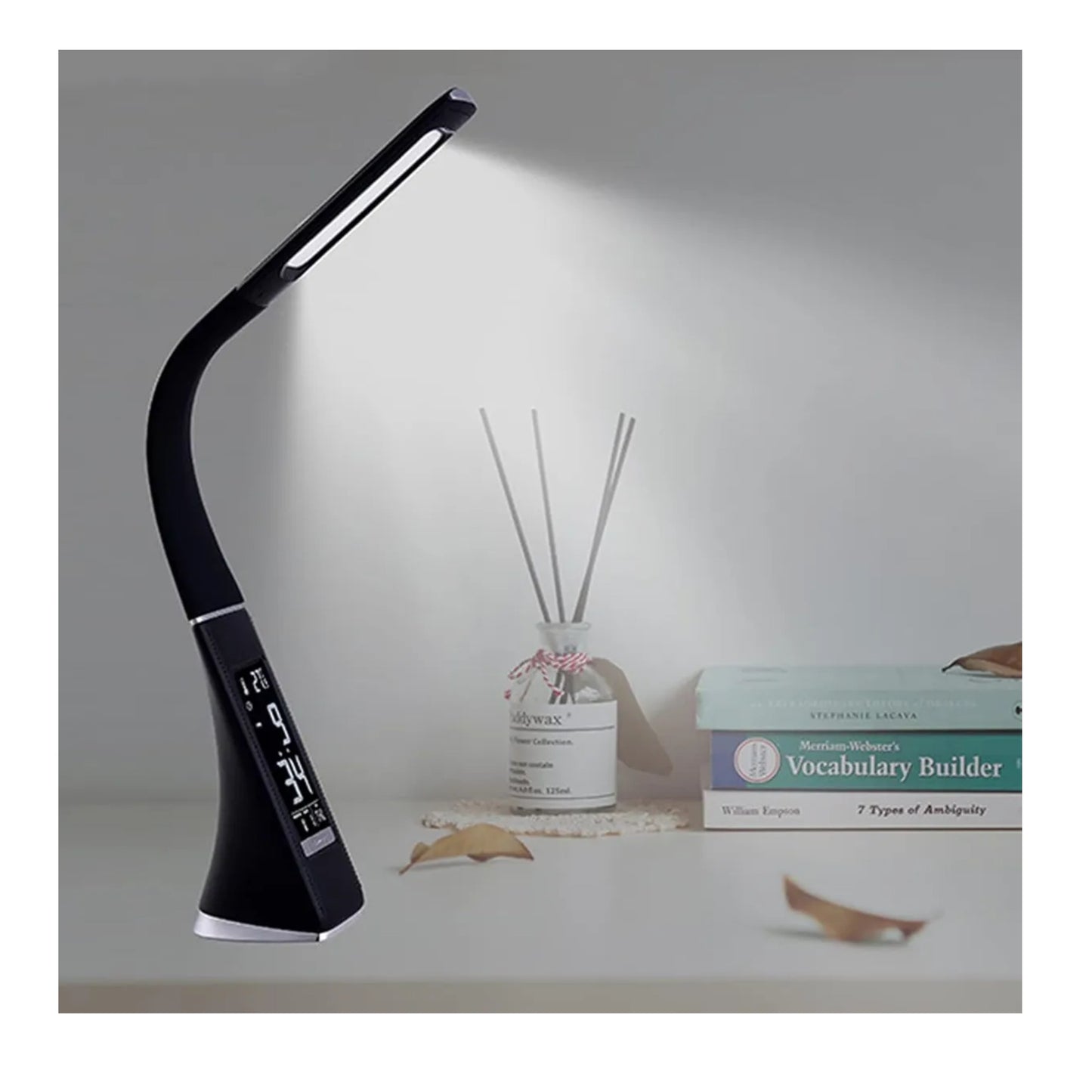 Lámpara Led De Escritorio Digital Reloj Alarma Termometro