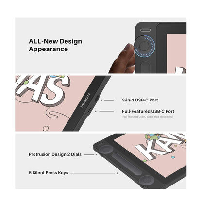 Tableta Digitalizadora Con Pantalla Huion Kamvas 13 Gs1333