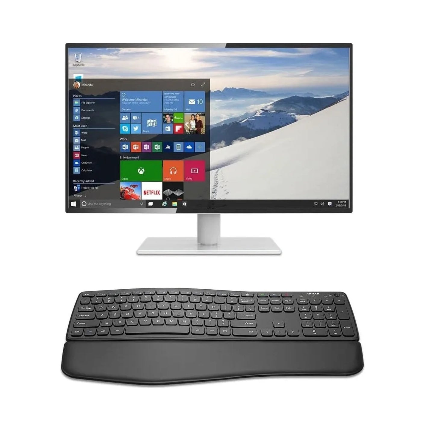 Teclado Ergonomico Bluetooth Arteck Hb323 | Diseño Formal