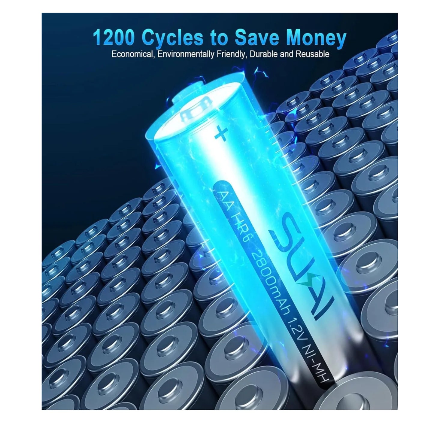 Cargador De Pilas Inteligente 2800mah 8puestos + 8pila Sukai