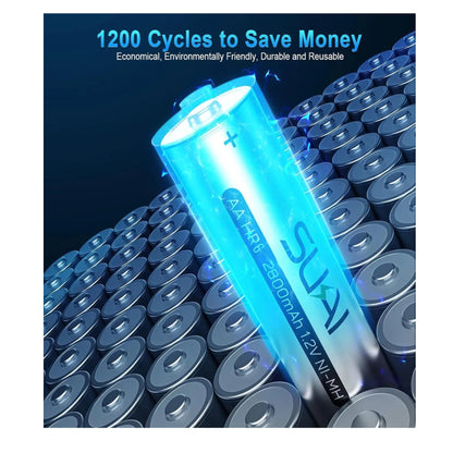 Cargador De Pilas Inteligente 2800mah 8puestos + 8pila Sukai