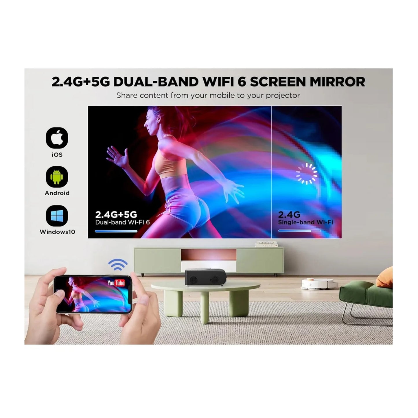 Proyector Video Beam 1080p Autoenfoque Lic Netflix | Dbpower