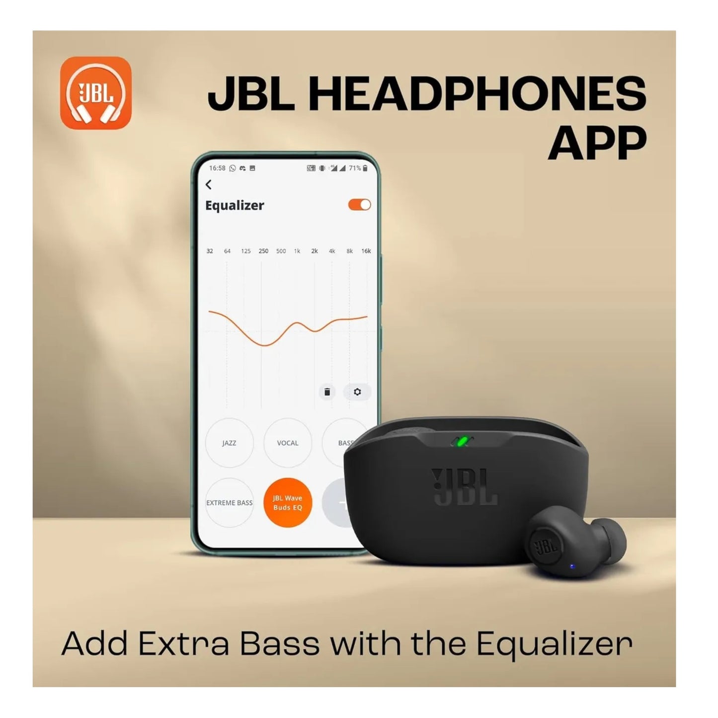 Audifonos Inalambricos Jbl Wave Buds Bajo Profundo | 32 Hrs