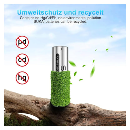 Cargador De Pilas Inteligente 2800mah 8puestos + 8pila Sukai