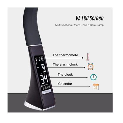 Lámpara Led De Escritorio Digital Reloj Alarma Termometro