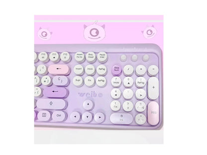 Combo Teclado + Mouse Inalámbrico Ergonómico Weibo Wb-216 Teclado Azul