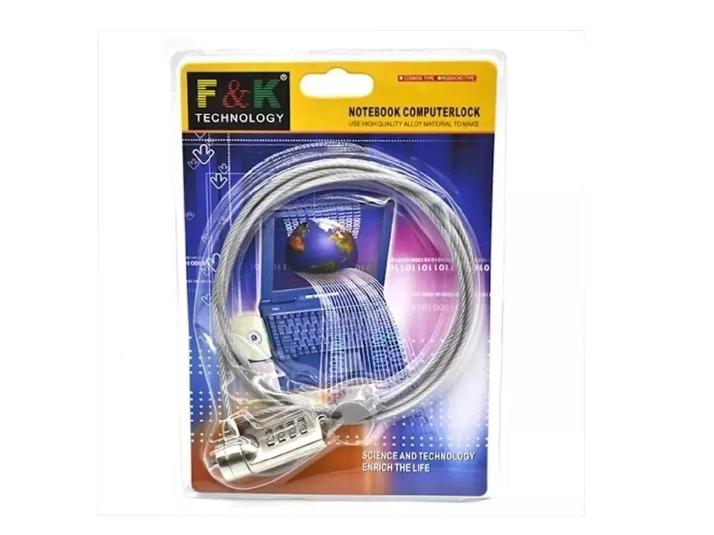 Guaya De Seguridad Para Portátil Tablet Celular Fyk De Clave