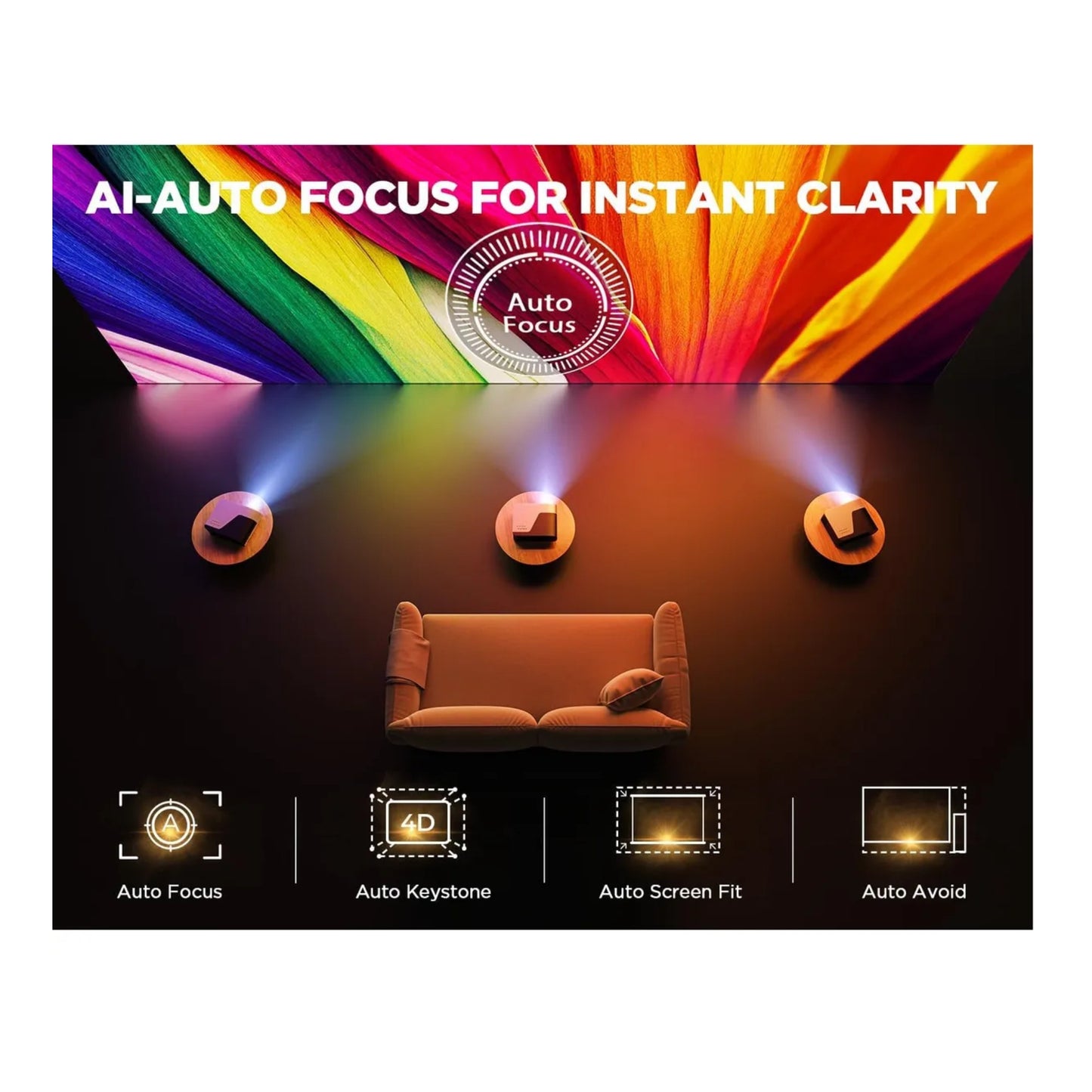 Proyector Video Beam 1080p Autoenfoque Lic Netflix | Dbpower