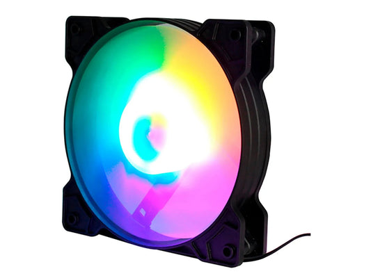 Ventilador Rgb Estat 12cm Poligonal Para Chasis | Silencioso Led Rgb Estatico