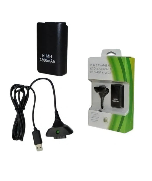 Kit Carga Y Juega Para Control X 360 Cable Y Pila