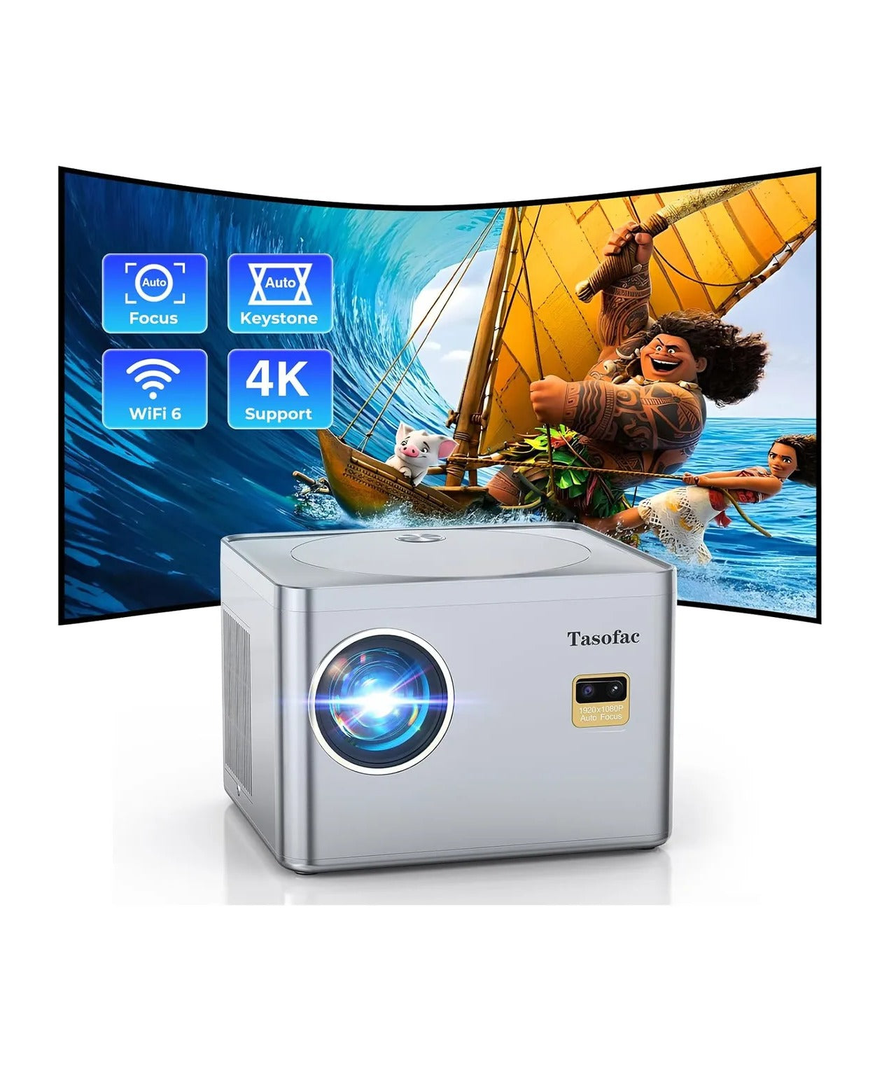 Proyector Videobeam Tasofac 4k Con Wifi Y Bluetooth - 1080p