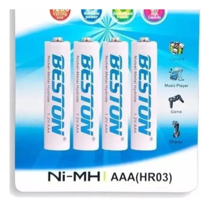 Pila Bateria Pack Aaax4 900 Mah Beston 1.2v | Larga Duracion