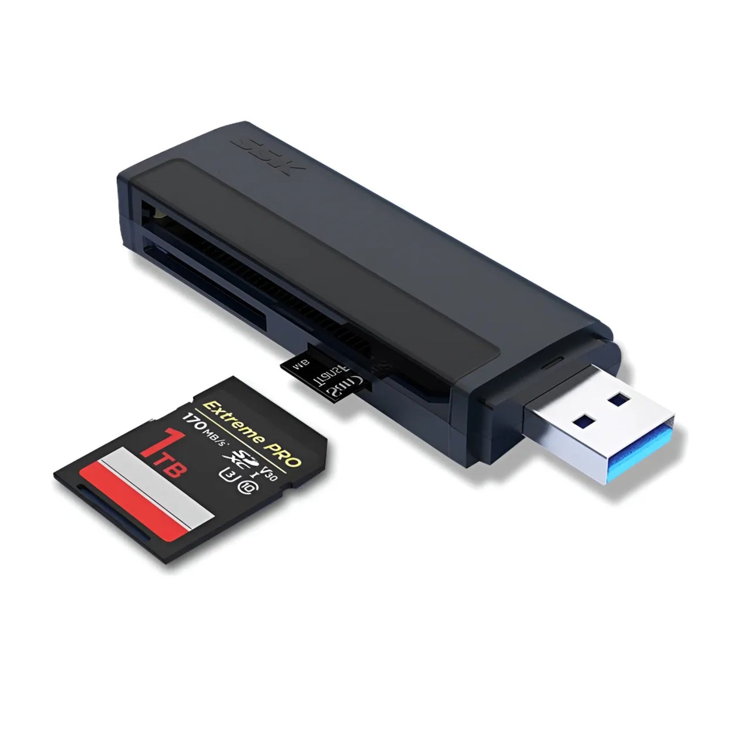 COMPITIENDO  Lector De Tarjetas Memorias Cf/tf/sd Compact Flash Ssk Sc401 Negro