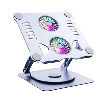 Base Para Portatil Metalica 360° P43 | Elevacion 2ventilador Plata