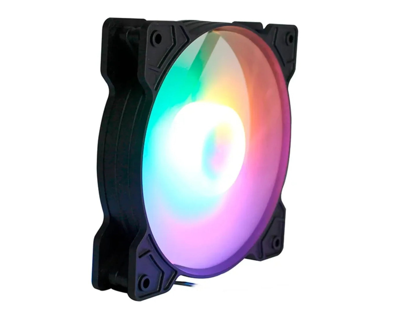 Ventilador Rgb Estat 12cm Poligonal Para Chasis | Silencioso Led Rgb Estatico