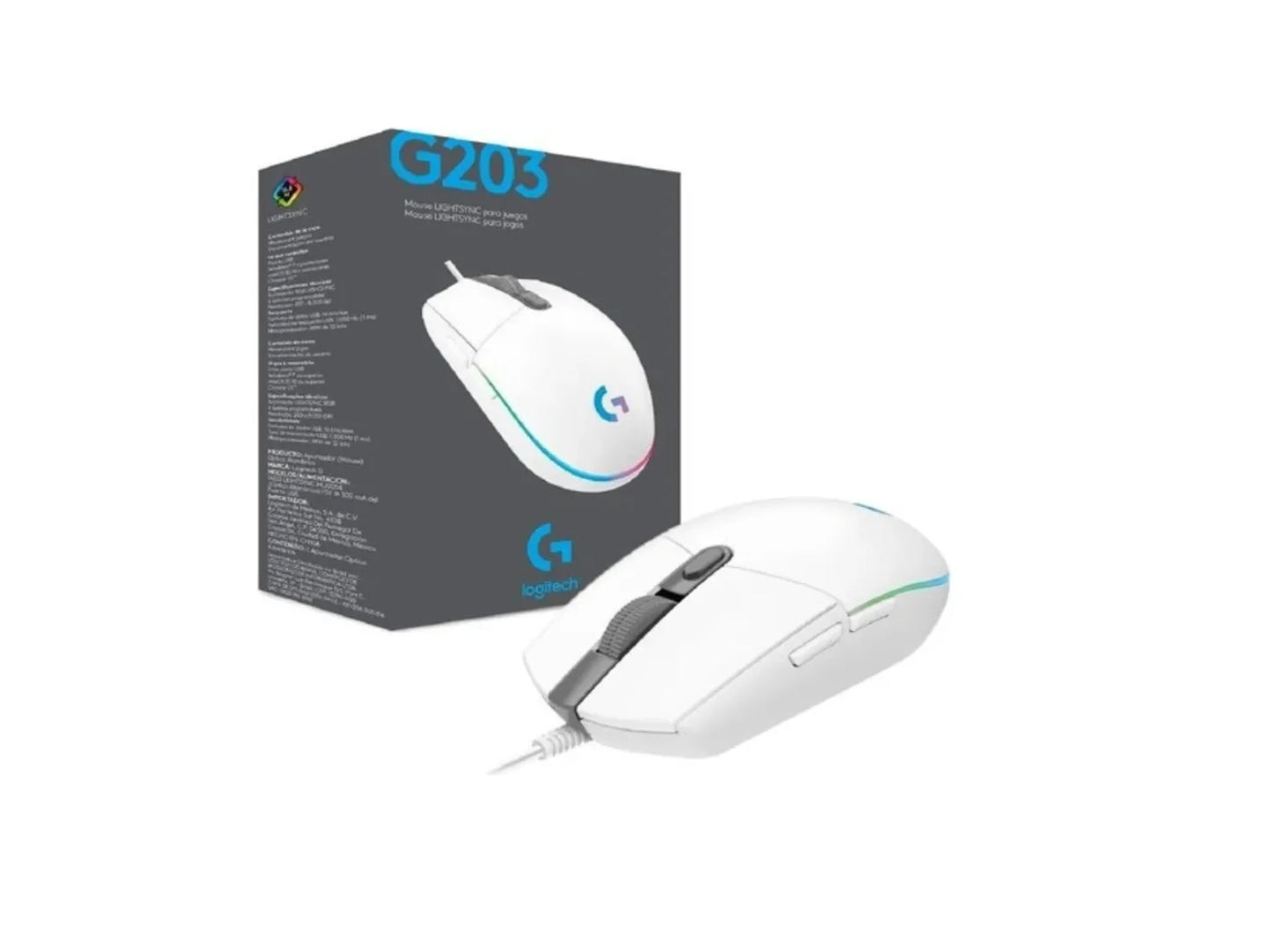 Mouse Gamer Logitech G203 8,000 Dpi Rgb Lightsync Blanco