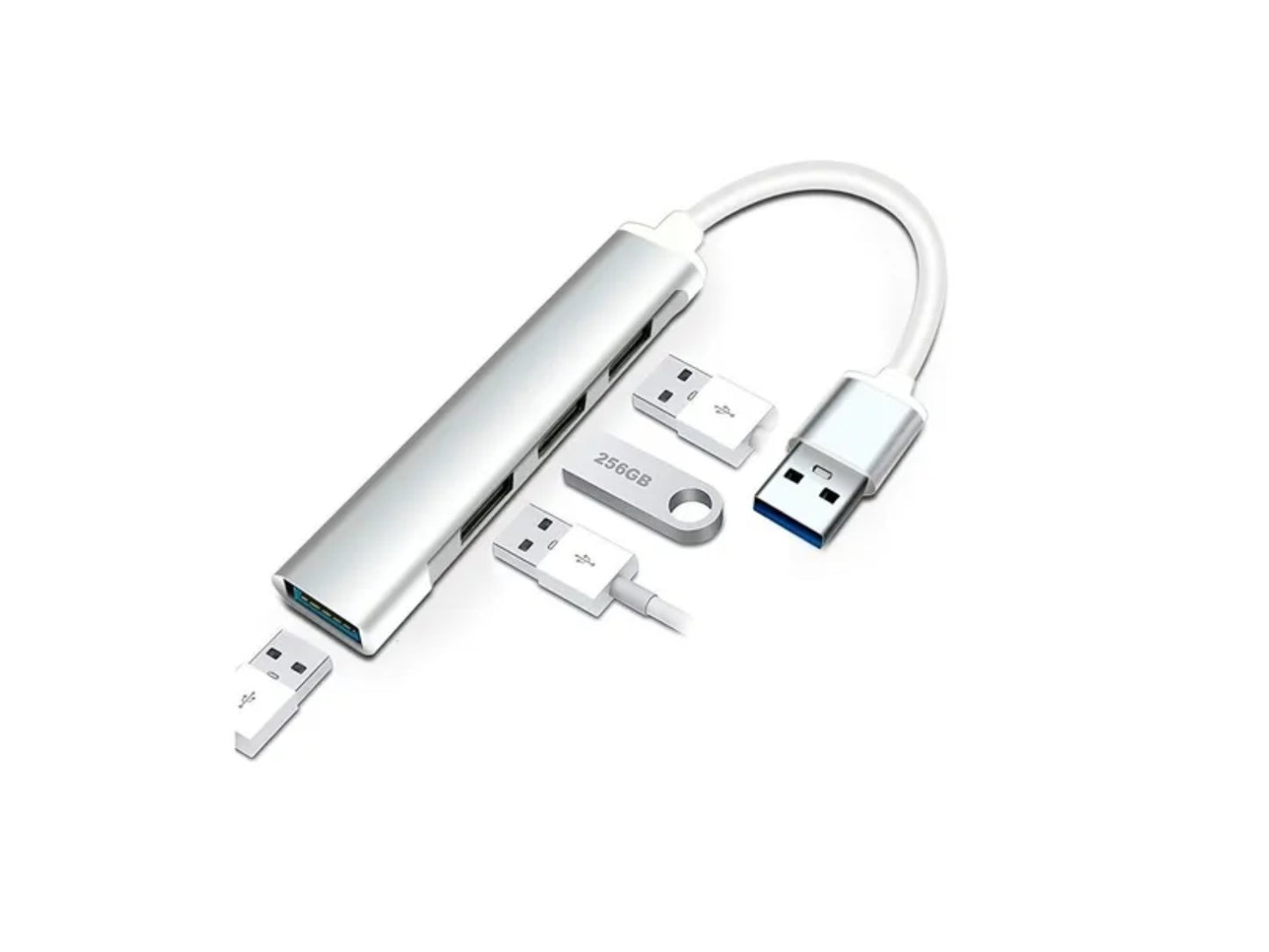 Hub Multipuerto Usb 3.0 4 En 1 Metalico Slim Jaltech Lh-021