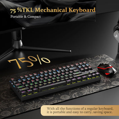 Teclado Mecanico Gamer 80% Tkl Rainbow Redragon Kumara K552