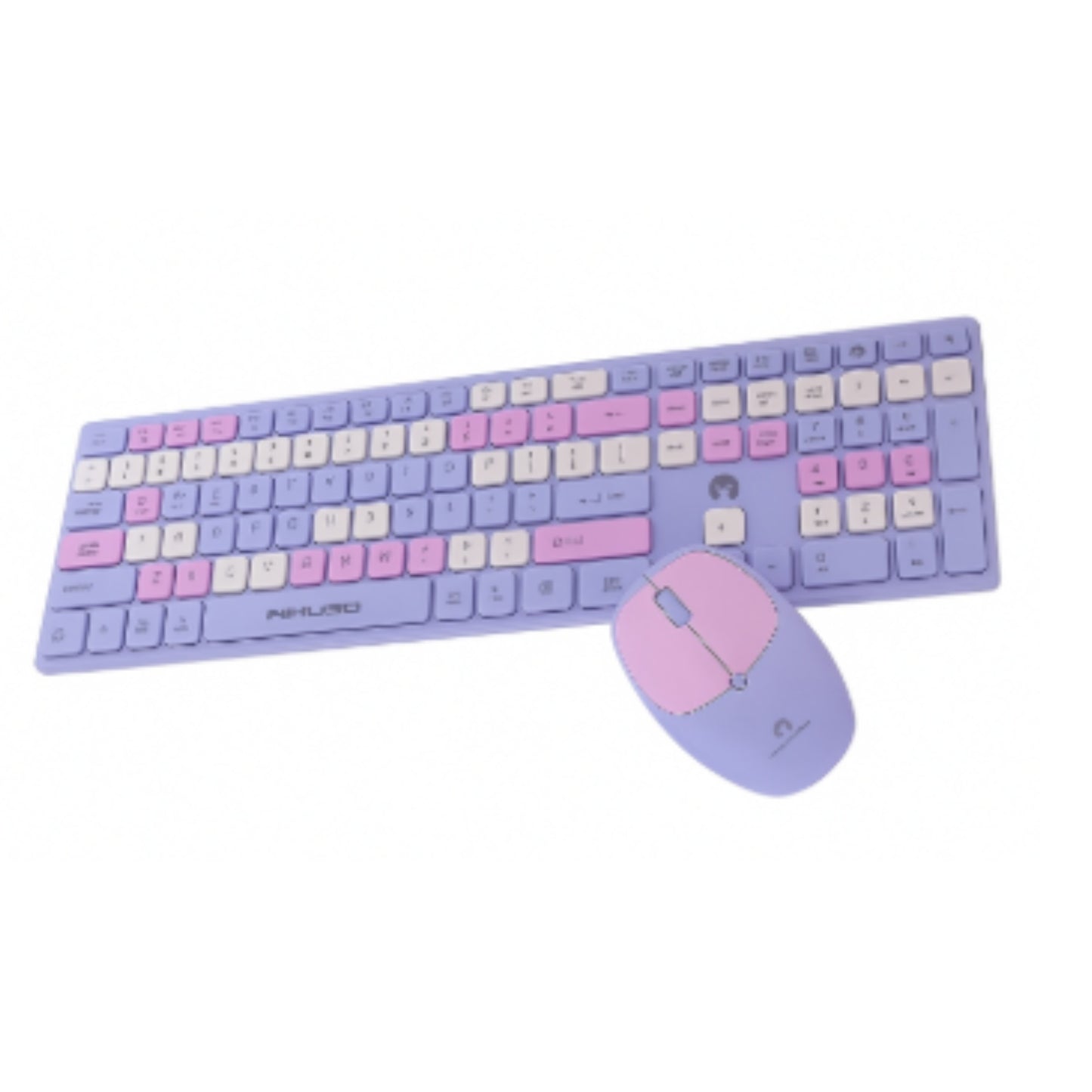 Kit Teclado Y Mouse Inalámbrico 2.4 Bluetooth Mikuso 78 Keys LILA