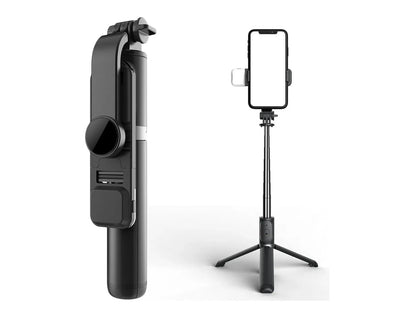 Tripode De Selfie Con Luz De Relleno Longitud 1042mm Negro