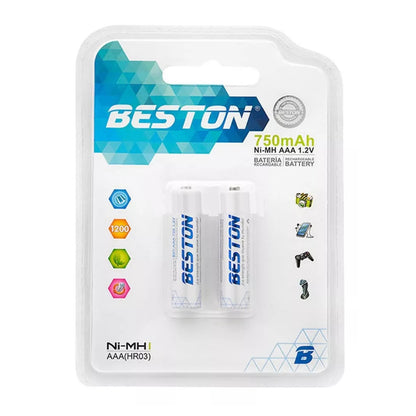Pila Recargable Beston Hr03 Aaa 1100mah 1.2v Blanca
