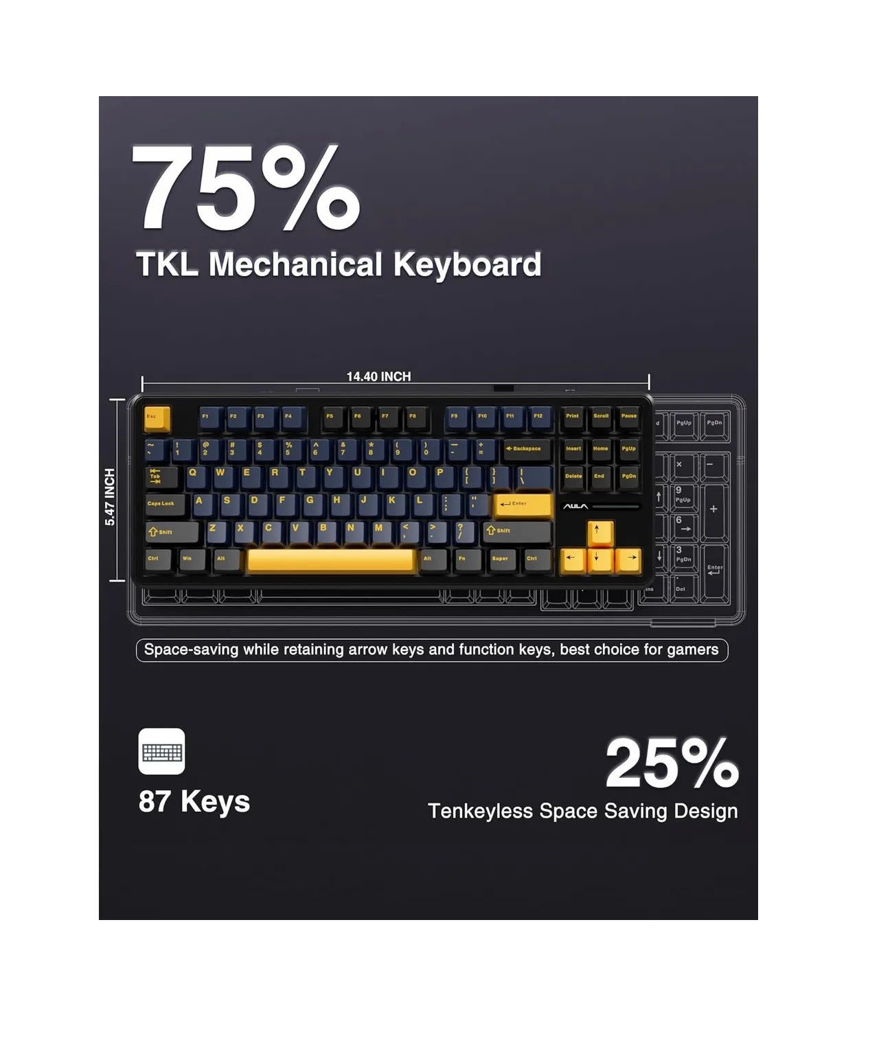 Teclado Mecanido Inalambrico 2.4hz Bt 80% Tkl Jedel Wkl-102